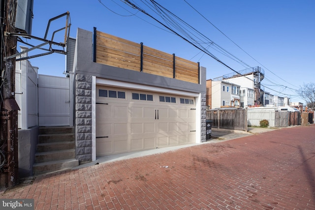 view of garage