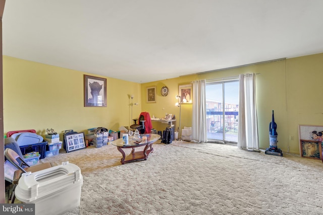 living room with carpet