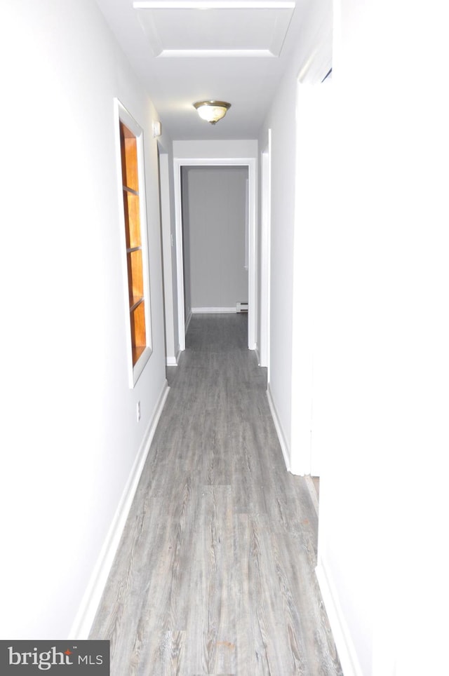 hall featuring light wood-type flooring