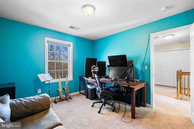 view of carpeted office