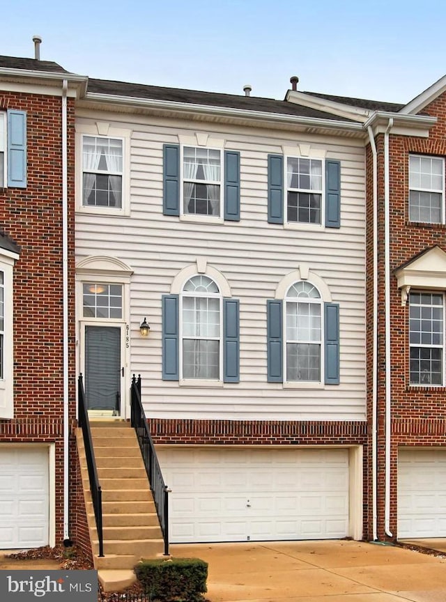 view of property with a garage