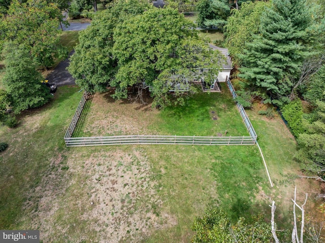 aerial view with a rural view