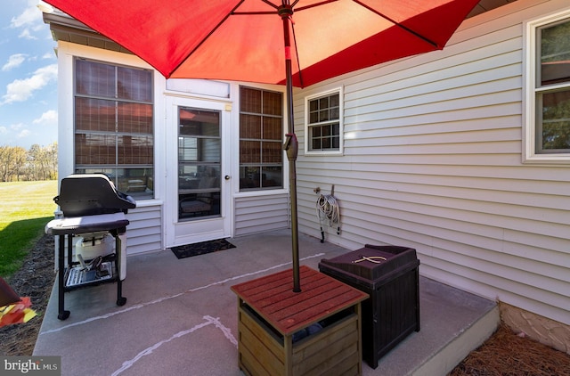 view of patio / terrace with a grill