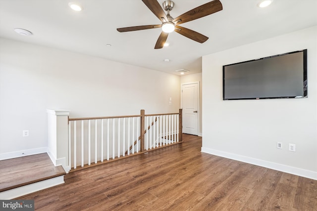 6832 General Davis NW, Washington, DC 20012 - spare room featuring wood finished floors, recessed lighting, baseboards, and a ceiling fan