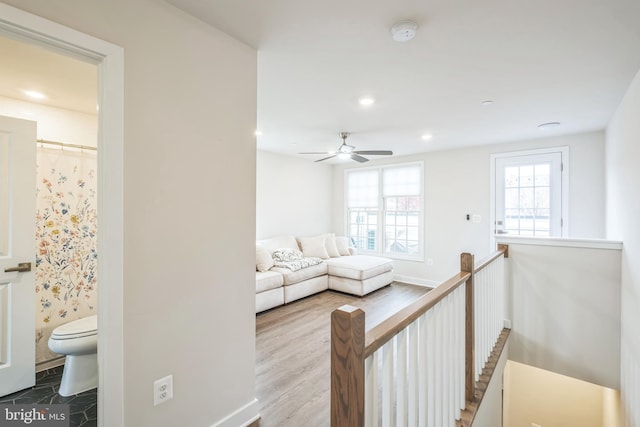 living room featuring light hardwood / wood-style floors