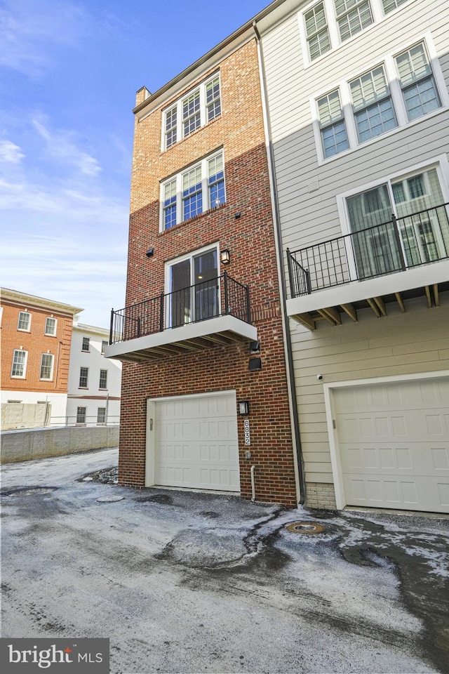 view of property featuring a garage