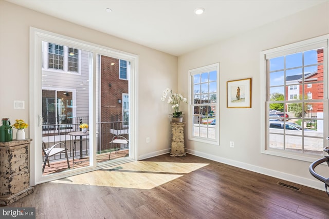 6832 General Davis NW, Washington, DC 20012 - doorway featuring wood finished floors, baseboards, and recessed lighting