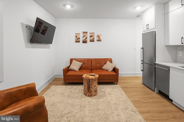 living room featuring light hardwood / wood-style flooring