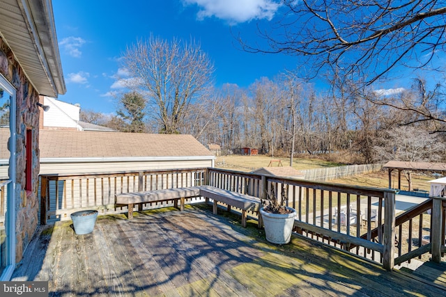 view of wooden deck