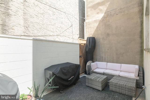 view of patio / terrace featuring outdoor lounge area and area for grilling