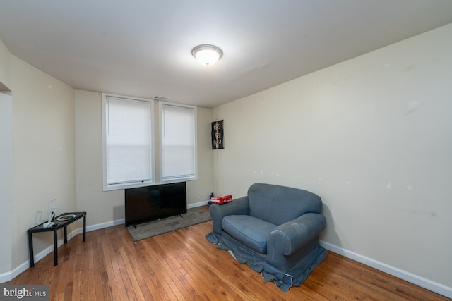 living area featuring wood-type flooring