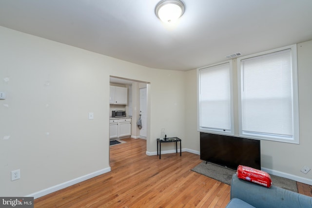 interior space featuring light wood-type flooring