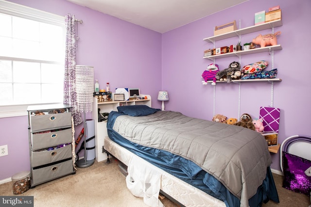 bedroom with carpet floors