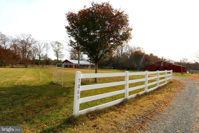 exterior space with a rural view