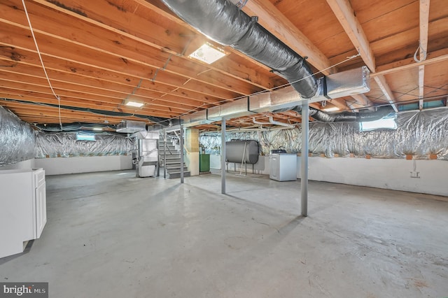 basement with washer / clothes dryer