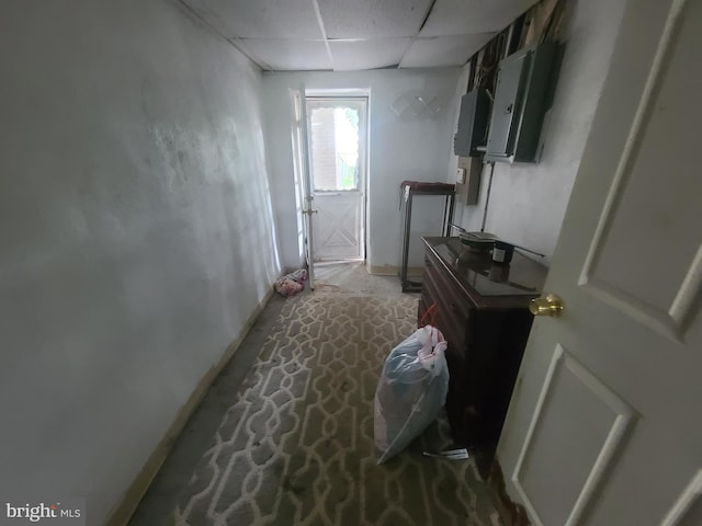 4938 State Rd, Drexel Hill, PA 19026 - corridor with a paneled ceiling and baseboards