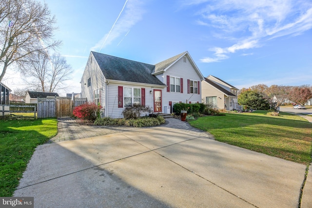 view of front of home with a front yard