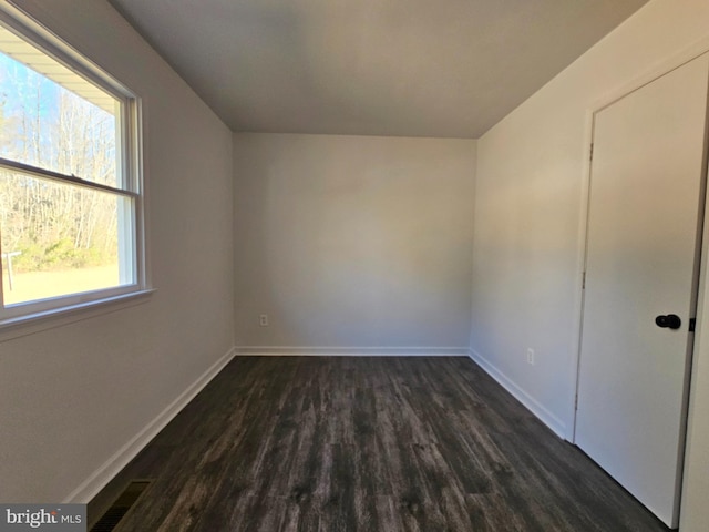 additional living space featuring dark hardwood / wood-style flooring and plenty of natural light