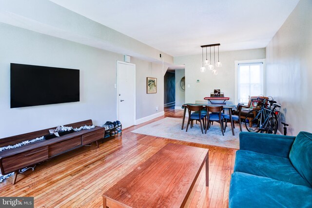 living room featuring hardwood / wood-style flooring