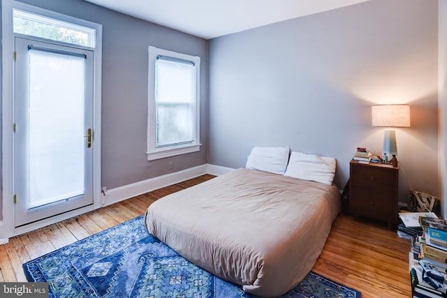 bedroom featuring light hardwood / wood-style floors