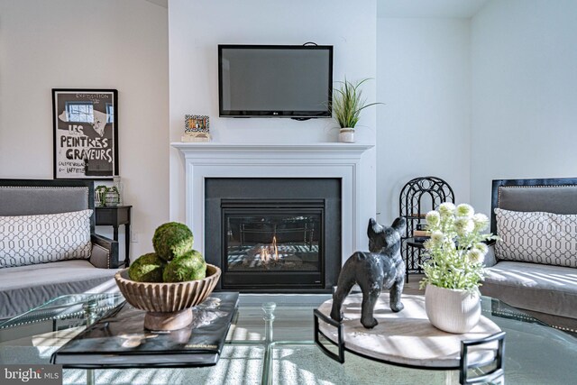 3855 Victors Way, Easton, PA 18045 - living area featuring a glass covered fireplace