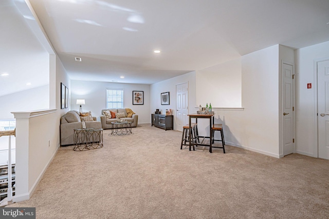 3855 Victors Way, Easton, PA 18045 - living area featuring carpet flooring, recessed lighting, and baseboards