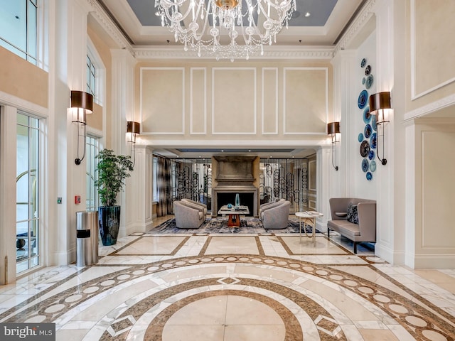 801 Key Hwy Unit 323, Baltimore, MD 21230 - building lobby with a high ceiling and ornamental molding