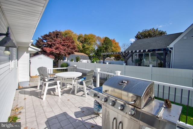 view of patio / terrace with area for grilling