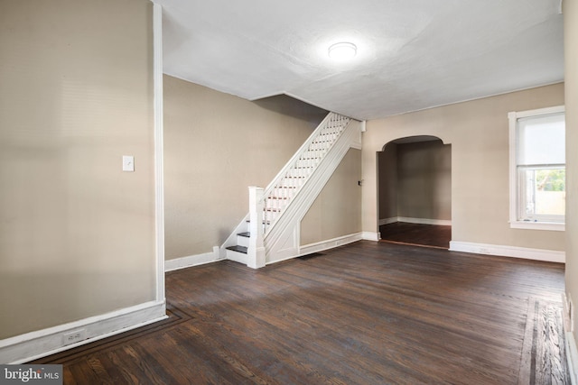 interior space featuring dark hardwood / wood-style flooring