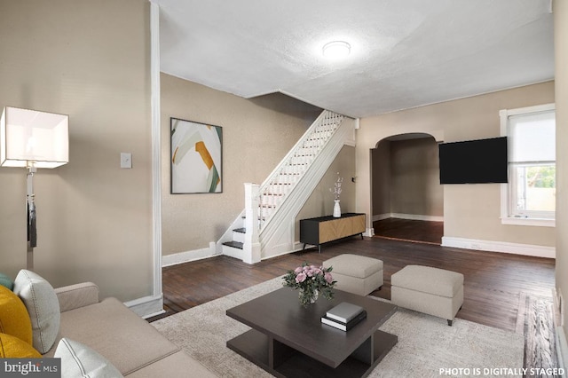 living room featuring hardwood / wood-style floors