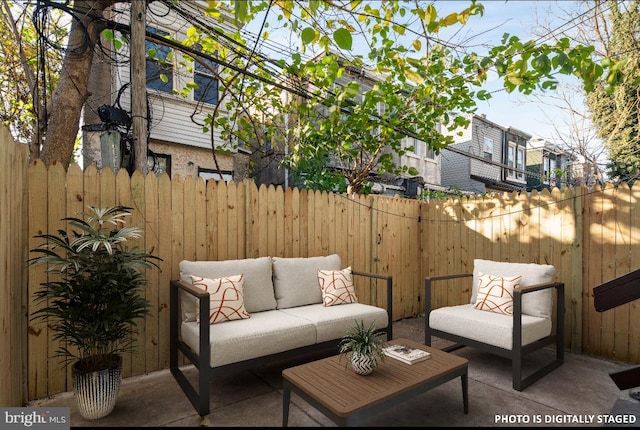 view of patio featuring outdoor lounge area