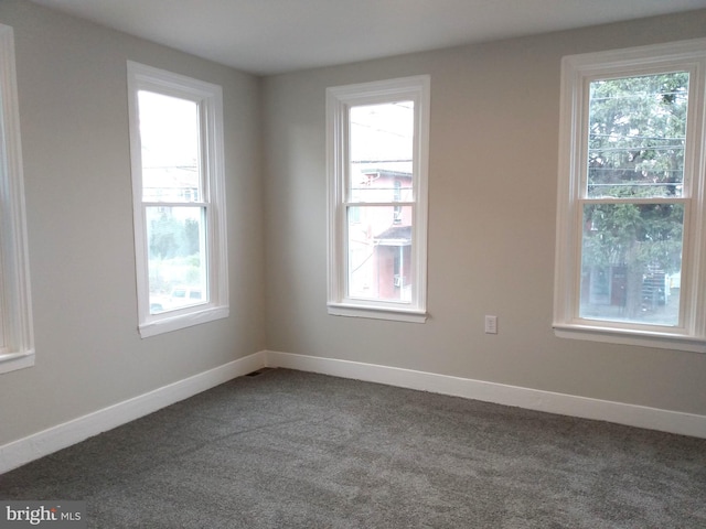 empty room with plenty of natural light and carpet