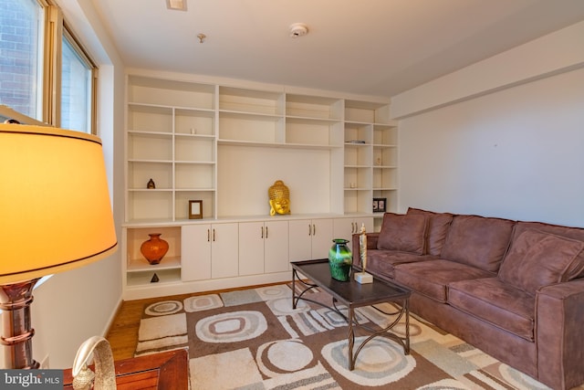 living room featuring light hardwood / wood-style flooring