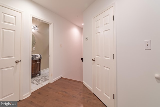 hall featuring hardwood / wood-style flooring