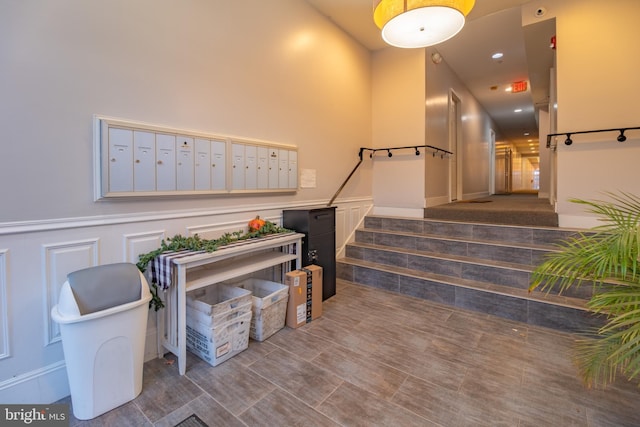 423 18th St NE Unit 4, Washington, DC 20002 - stairway featuring mail area and wainscoting