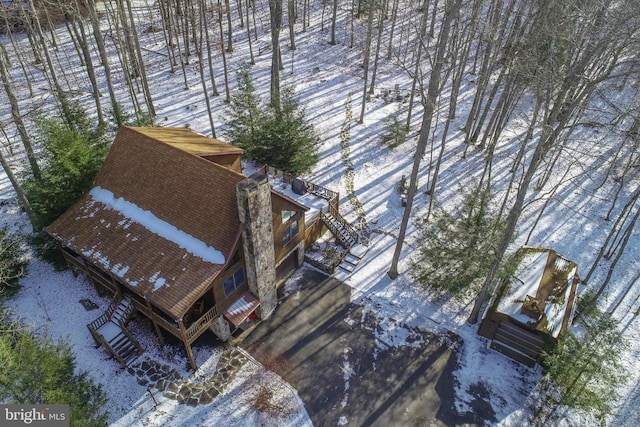 view of snowy aerial view