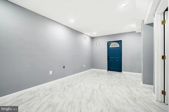 2396 Elvans Rd SE, Washington, DC 20020 - entryway featuring light marble finish floors, recessed lighting, and baseboards
