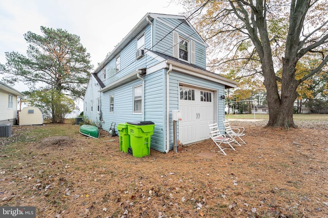 exterior space featuring a garage