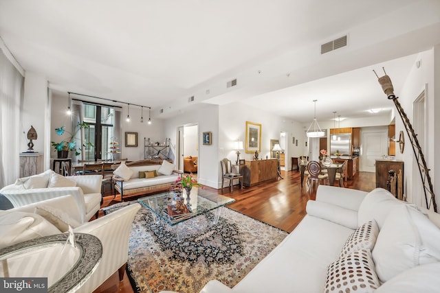 living room featuring hardwood / wood-style floors