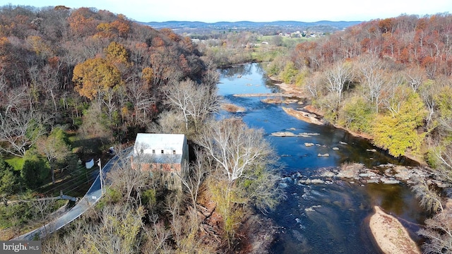 drone / aerial view with a mountain view