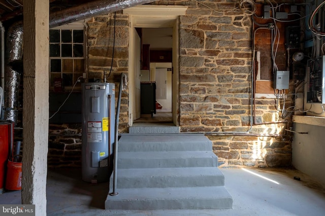 interior space featuring electric water heater