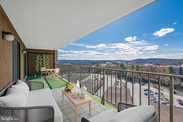 balcony with a mountain view