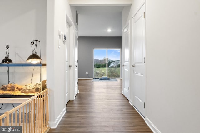 143 Knobby Hook, Hanover, PA 17331 - hallway with dark wood-style floors, baseboards, and recessed lighting