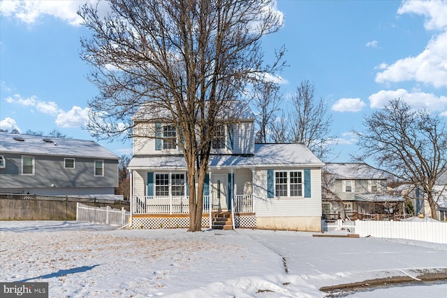 view of front of home with covered porch