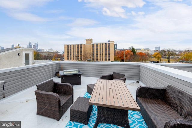 view of patio with a balcony