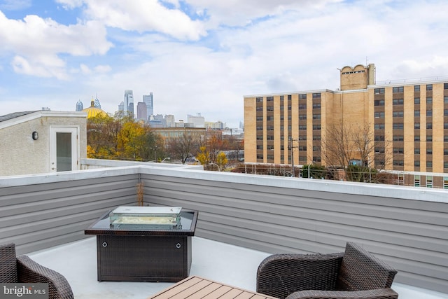 view of patio / terrace with a balcony