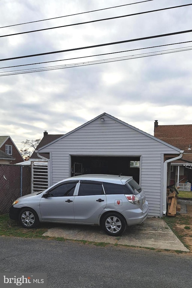 view of garage