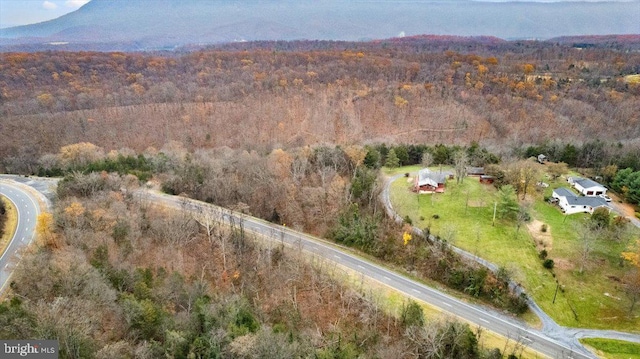 drone / aerial view with a mountain view