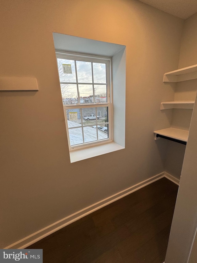 spacious closet featuring hardwood / wood-style floors