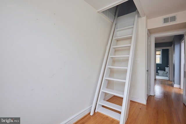526 Powhatan Pl NW, Washington, DC 20011 - stairway with wood finished floors and baseboards